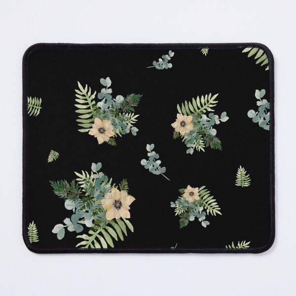 Item preview, Anemone leaves bouquet a watercolor cute pattern black designed and sold by Yana Mustafina | Boho Soulful Designs.