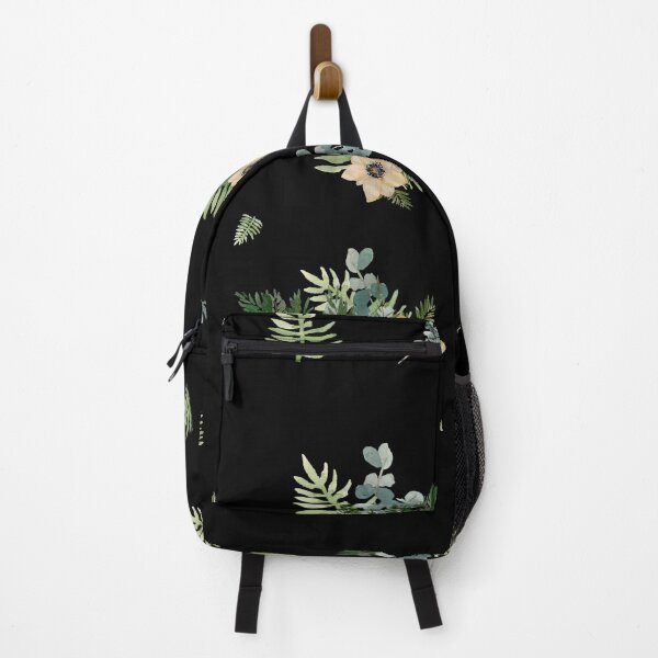 Item preview, Anemone leaves bouquet a watercolor cute pattern black designed and sold by Yana Mustafina | Boho Soulful Designs.