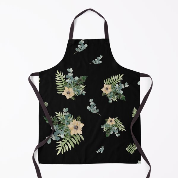 Item preview, Anemone leaves bouquet a watercolor cute pattern black designed and sold by Yana Mustafina | Boho Soulful Designs.