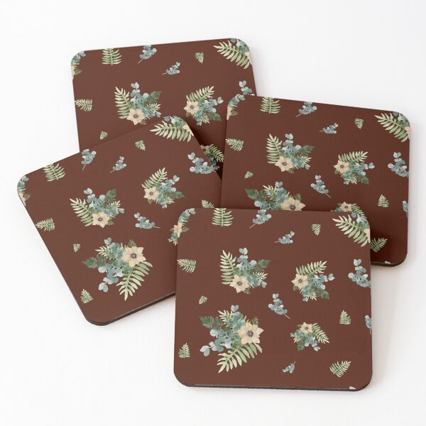 Item preview, Anemone leaves bouquet a watercolor cute pattern red designed and sold by Yana Mustafina | Boho Soulful Designs.