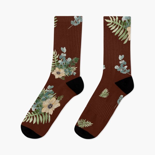 Item preview, Anemone leaves bouquet a watercolor cute pattern red designed and sold by Yana Mustafina | Boho Soulful Designs.