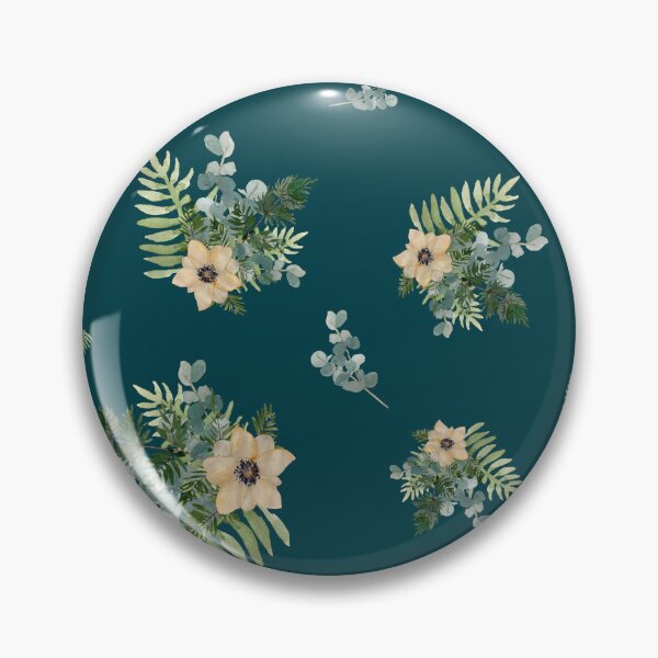 Item preview, Anemone leaves bouquet a watercolor cute pattern turquoise designed and sold by Yana Mustafina | Boho Soulful Designs.