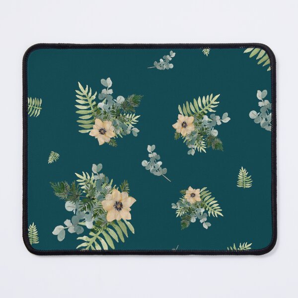 Item preview, Anemone leaves bouquet a watercolor cute pattern turquoise designed and sold by Yana Mustafina | Boho Soulful Designs.
