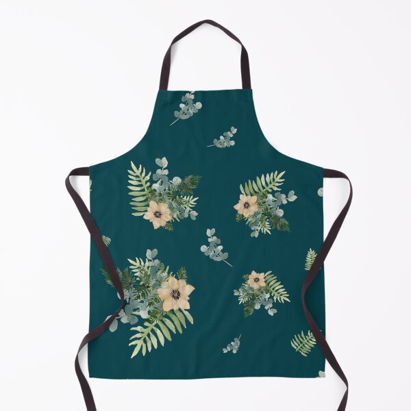 Item preview, Anemone leaves bouquet a watercolor cute pattern turquoise designed and sold by Yana Mustafina | Boho Soulful Designs.