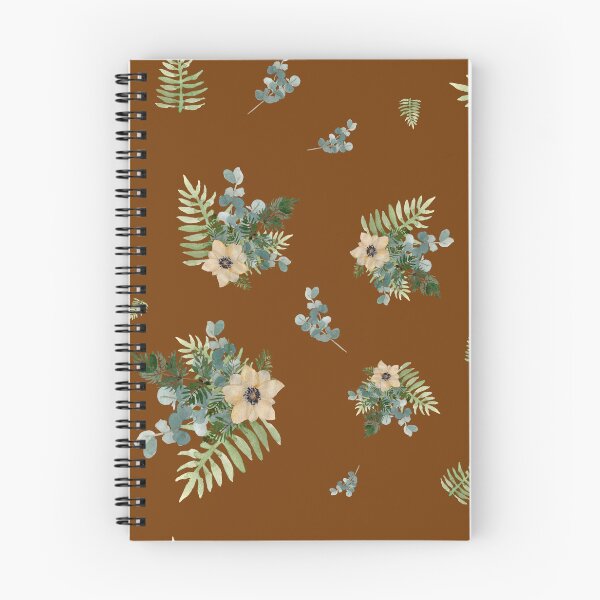 Item preview, Anemone leaves bouquet a watercolor cute pattern brown designed and sold by Yana Mustafina | Boho Soulful Designs.