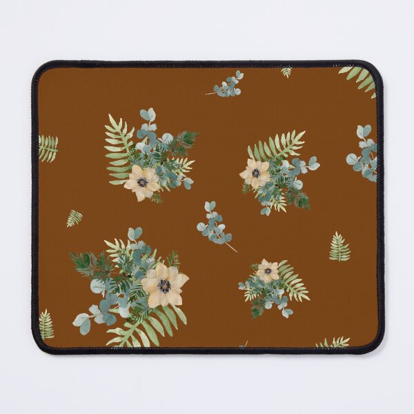 Item preview, Anemone leaves bouquet a watercolor cute pattern brown designed and sold by Yana Mustafina | Boho Soulful Designs.
