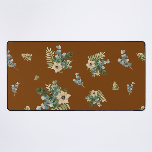 Item preview, Anemone leaves bouquet a watercolor cute pattern brown designed and sold by Yana Mustafina | Boho Soulful Designs.