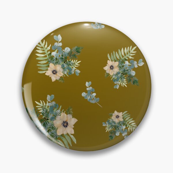 Item preview, Anemone leaves bouquet a watercolor cute pattern khaki designed and sold by Yana Mustafina | Boho Soulful Designs.