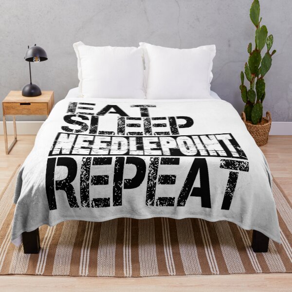 Item preview, Eat Sleep Needlepoint Repeat, Grunge  designed and sold by ACC .