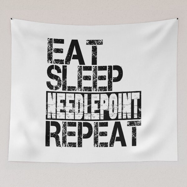 Item preview, Eat Sleep Needlepoint Repeat, Grunge  designed and sold by ACC .