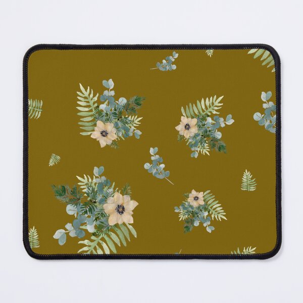 Item preview, Anemone leaves bouquet a watercolor cute pattern khaki designed and sold by Yana Mustafina | Boho Soulful Designs.