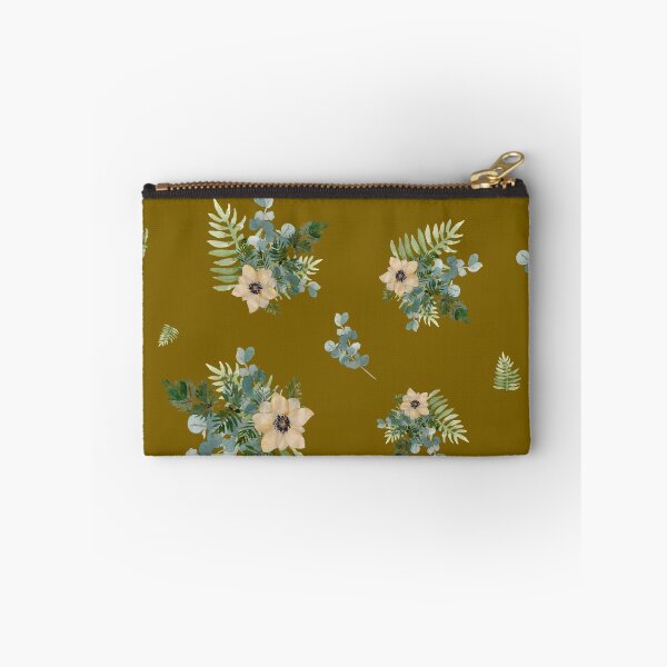 Item preview, Anemone leaves bouquet a watercolor cute pattern khaki designed and sold by Yana Mustafina | Boho Soulful Designs.