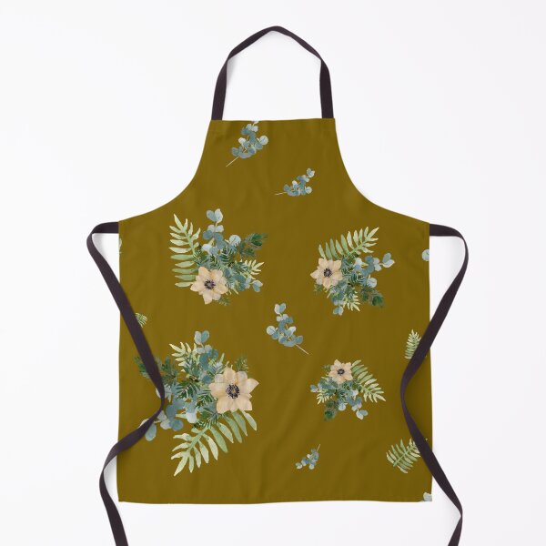 Item preview, Anemone leaves bouquet a watercolor cute pattern khaki designed and sold by Yana Mustafina | Boho Soulful Designs.