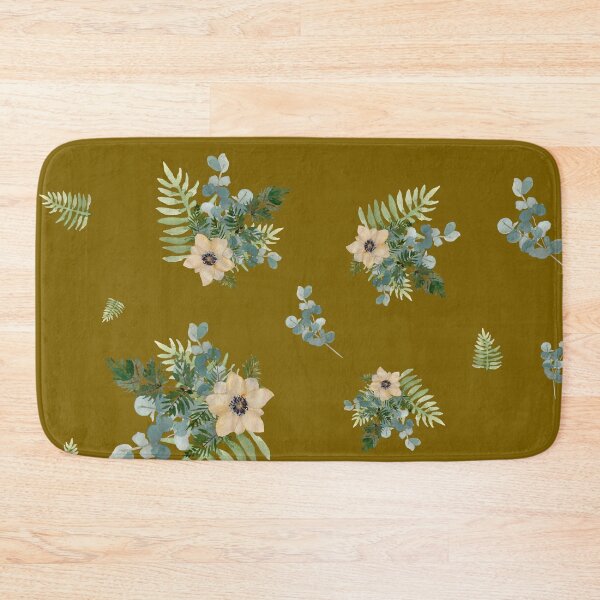 Item preview, Anemone leaves bouquet a watercolor cute pattern khaki designed and sold by Yana Mustafina | Boho Soulful Designs.