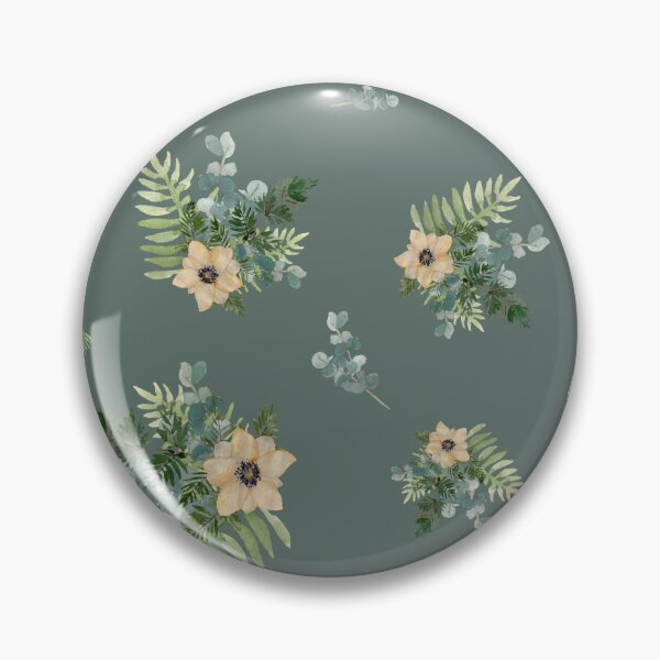 Item preview, Anemone leaves bouquet a watercolor cute pattern mint designed and sold by Yana Mustafina | Boho Soulful Designs.