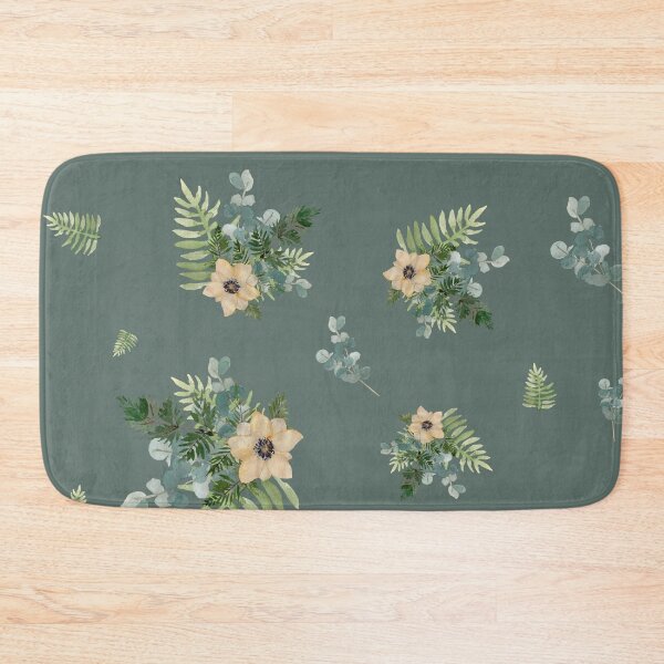 Item preview, Anemone leaves bouquet a watercolor cute pattern mint designed and sold by Yana Mustafina | Boho Soulful Designs.