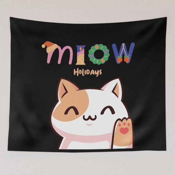 Item preview, Miow Holiday's happy kawaii cat designed and sold by KeepItSimple089.