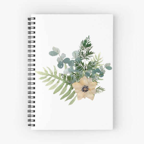 Item preview, Anemone branch leaves bouquet a watercolor sketch  designed and sold by Yana Mustafina | Boho Soulful Designs.