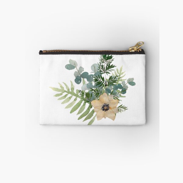 Item preview, Anemone branch leaves bouquet a watercolor sketch  designed and sold by Yana Mustafina | Boho Soulful Designs.