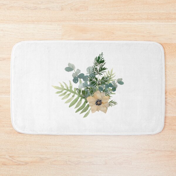 Item preview, Anemone branch leaves bouquet a watercolor sketch  designed and sold by Yana Mustafina | Boho Soulful Designs.