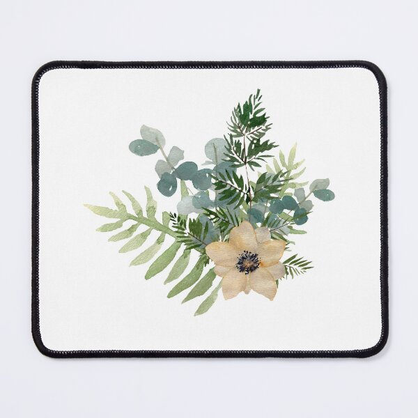 Item preview, Anemone branch leaves bouquet a watercolor sketch  designed and sold by Yana Mustafina | Boho Soulful Designs.