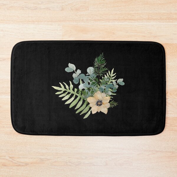 Item preview, Anemone branch leaves bouquet a watercolor sketch black designed and sold by Yana Mustafina | Boho Soulful Designs.