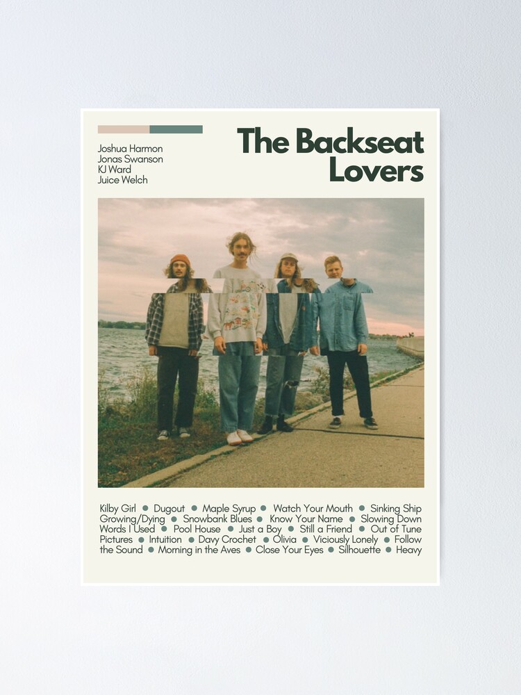 "The Backseat Lovers Mid Century Modern Poster Print" Poster for Sale