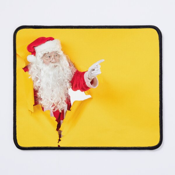 Item preview, Santa Claus over torn paper yellow wall designed and sold by marygov.