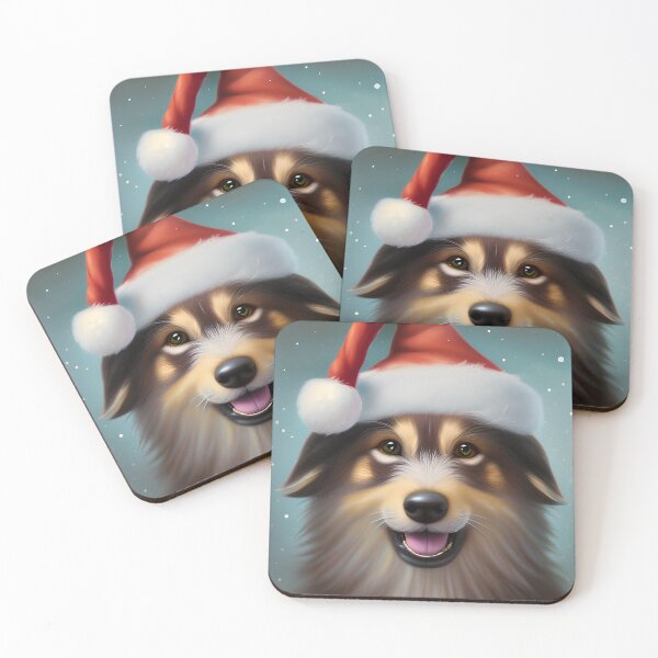 Item preview, Christmas Bohemian Shepherd Wearing A Santa Hat designed and sold by ZenEverAI.