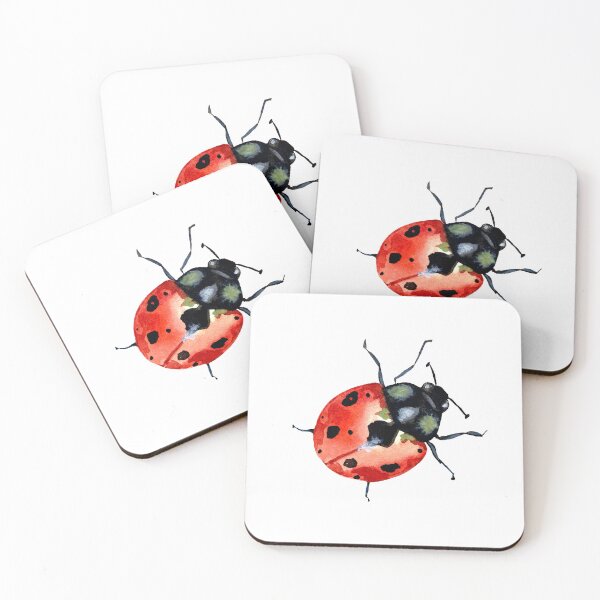 Item preview, Ladybug red colorful cute a watercolor sketch designed and sold by Yana Mustafina | Boho Soulful Designs.
