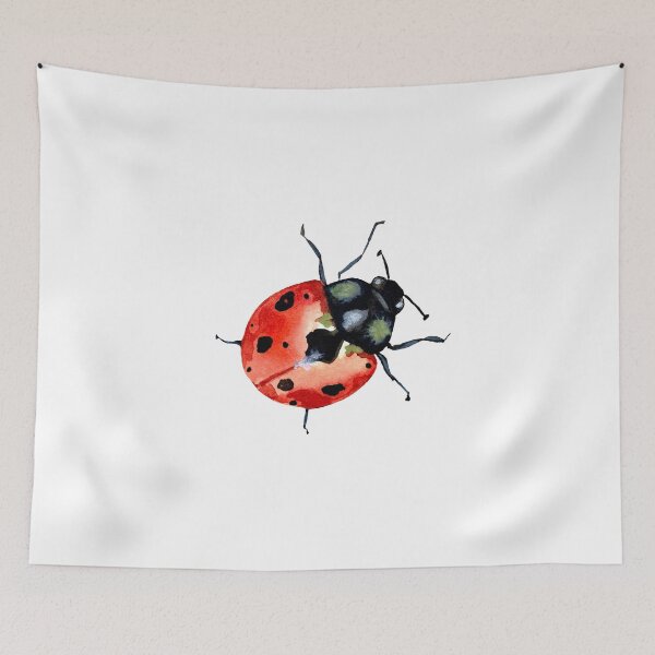Item preview, Ladybug red colorful cute a watercolor sketch designed and sold by Yana Mustafina | Boho Soulful Designs.