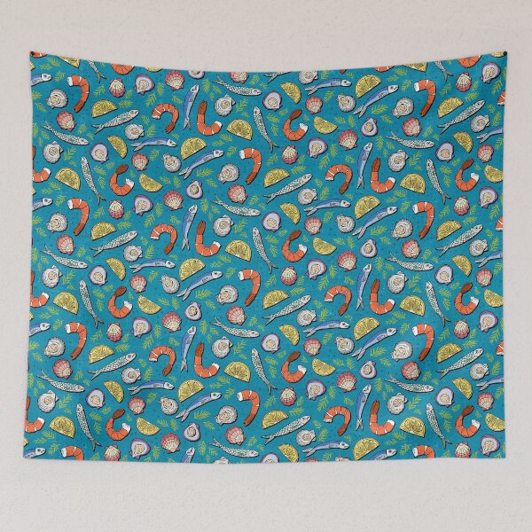 Item preview, Seafood Ditsy designed and sold by Jacqueline Hurd.