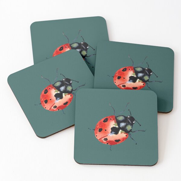 Item preview, Ladybug red colorful cute a watercolor sketch designed and sold by Yana Mustafina | Boho Soulful Designs.