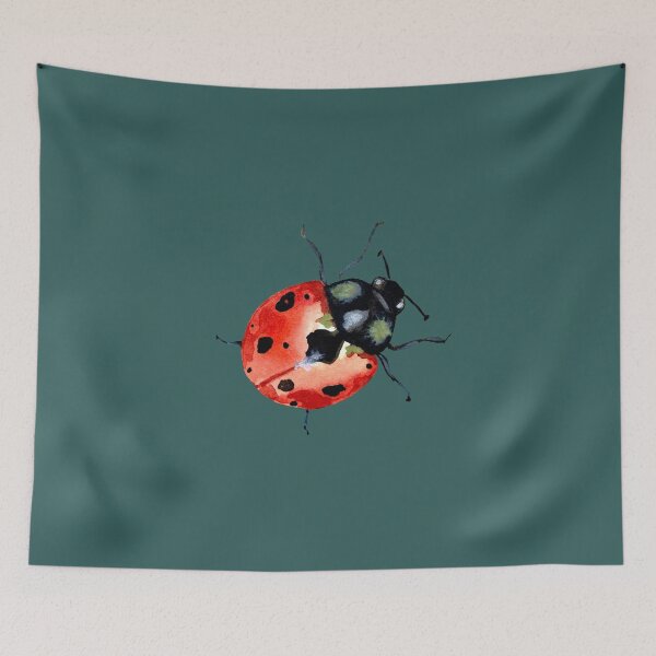 Item preview, Ladybug red colorful cute a watercolor sketch designed and sold by Yana Mustafina | Boho Soulful Designs.