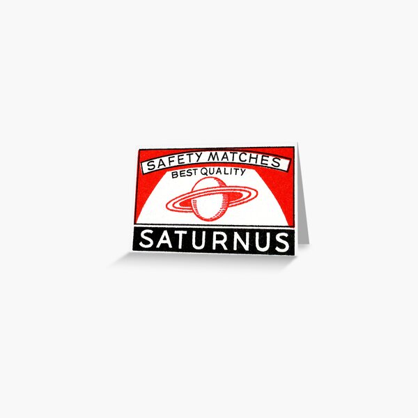Artikel-Vorschau von Vintage Streichholzschachtel-Kunst – Saturnus-Sicherheitsstreichhölzer, designt und verkauft von MtWoodsonSales.