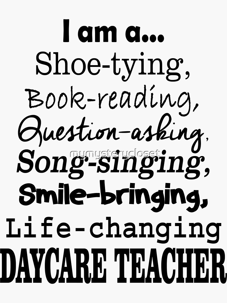 "Daycare Teacher " Sticker by mymysterycloset Redbubble