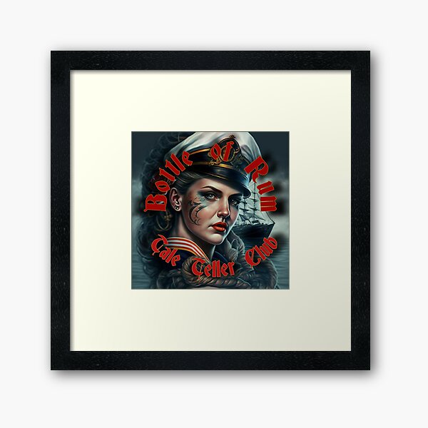 Bottle of Rum by Tale Teller Club Orchestra Art by iServalan CDM Music Track Framed Art Print