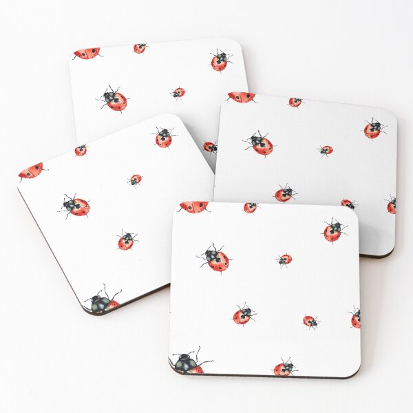 Item preview, Ladybug red nature pattern a watercolor sketch  designed and sold by Yana Mustafina | Boho Soulful Designs.