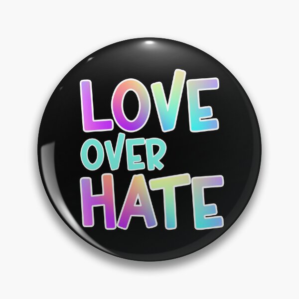 Item preview, Love Over Hate Colorful Gradient White Outline Sans Serif Typography Inspirational Quote designed and sold by Cawaiico.