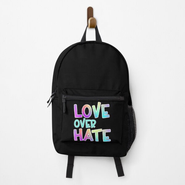 Item preview, Love Over Hate Colorful Gradient White Outline Sans Serif Typography Inspirational Quote designed and sold by Cawaiico.