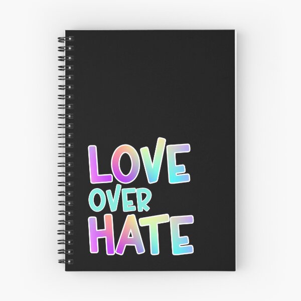 Item preview, Love Over Hate Colorful Gradient White Outline Sans Serif Typography Inspirational Quote designed and sold by Cawaiico.