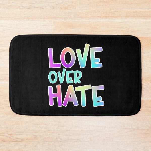 Item preview, Love Over Hate Colorful Gradient White Outline Sans Serif Typography Inspirational Quote designed and sold by Cawaiico.