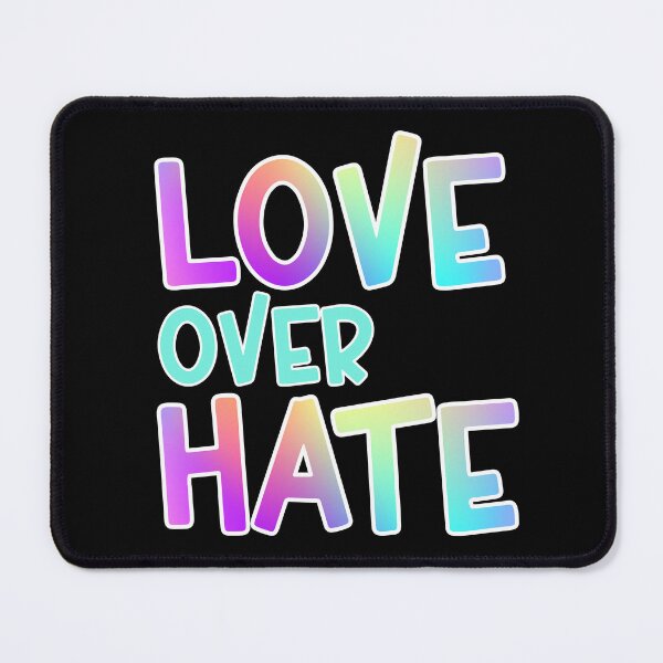 Item preview, Love Over Hate Colorful Gradient White Outline Sans Serif Typography Inspirational Quote designed and sold by Cawaiico.