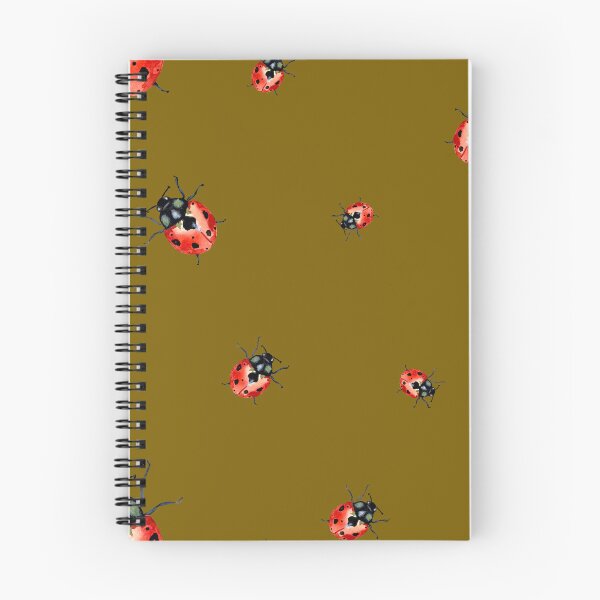 Item preview, Ladybug red nature pattern a watercolor sketch khaki designed and sold by Yana Mustafina | Boho Soulful Designs.