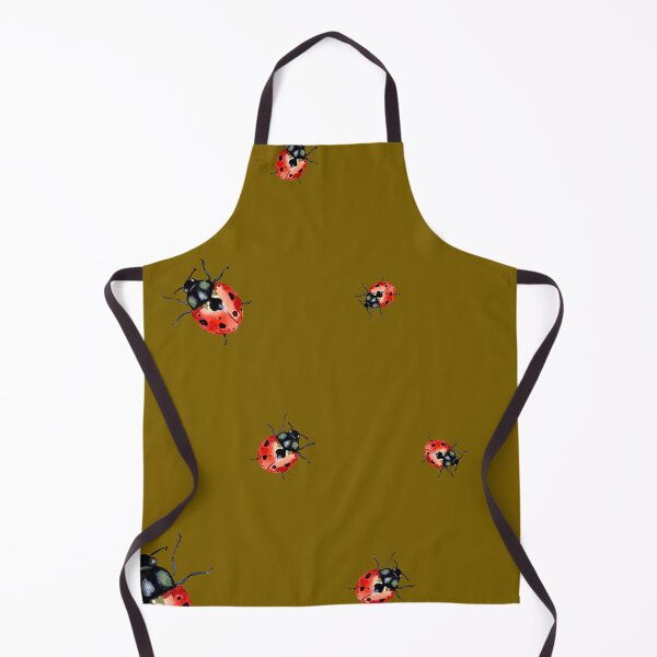 Item preview, Ladybug red nature pattern a watercolor sketch khaki designed and sold by Yana Mustafina | Boho Soulful Designs.