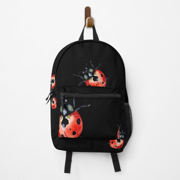 Item preview, Ladybug red nature pattern a watercolor sketch black designed and sold by Yana Mustafina | Boho Soulful Designs.