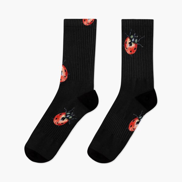Item preview, Ladybug red nature pattern a watercolor sketch black designed and sold by Yana Mustafina | Boho Soulful Designs.