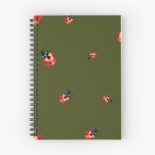Item preview, Ladybug red nature pattern a watercolor sketch green designed and sold by Yana Mustafina | Boho Soulful Designs.