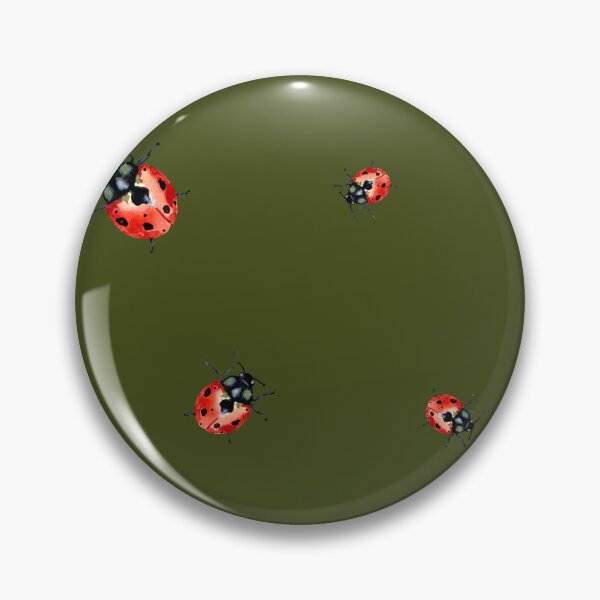 Item preview, Ladybug red nature pattern a watercolor sketch green designed and sold by Yana Mustafina | Boho Soulful Designs.