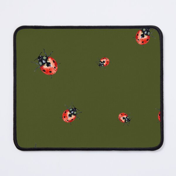 Item preview, Ladybug red nature pattern a watercolor sketch green designed and sold by Yana Mustafina | Boho Soulful Designs.